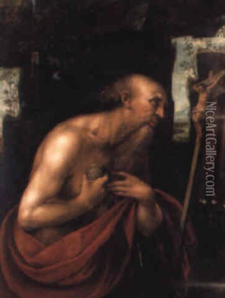 St. Jerome Oil Painting - Pietro Francesco Sacchi