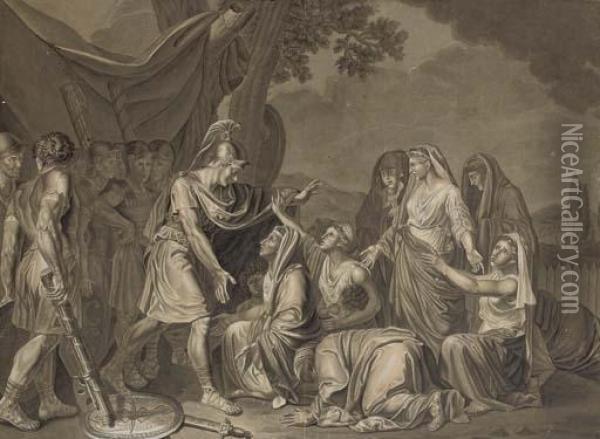 The Family Of Darius Before Alexander Oil Painting - Henri De Caisne