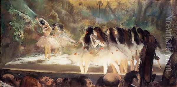 Ballet at the Paris Opéra 1877- 78 Oil Painting - Edgar Degas