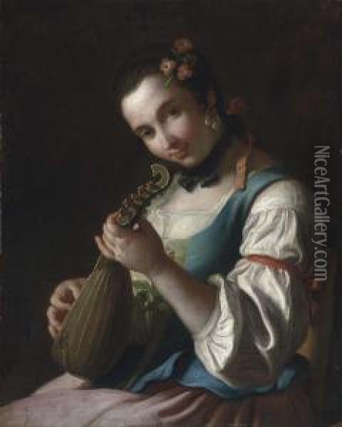 A Young Woman Oil Painting - Pietro Antonio Rotari