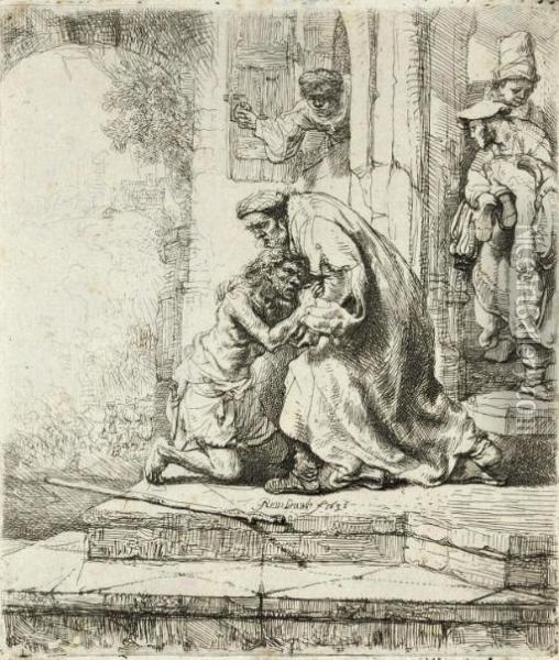 The Beheading Of Saint John The Baptist (b., Holl. 92; H. 171) Oil Painting - Rembrandt Van Rijn