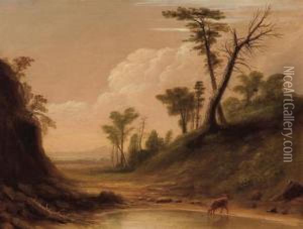Watering In A Stream Oil Painting - Henry Cheever(s) Pratt
