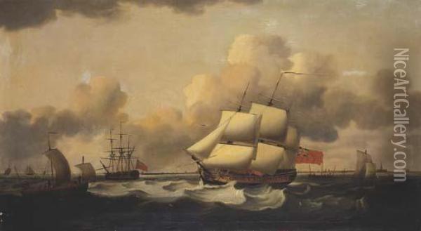 Shipping Under Sail Oil Painting - Thomas Luny