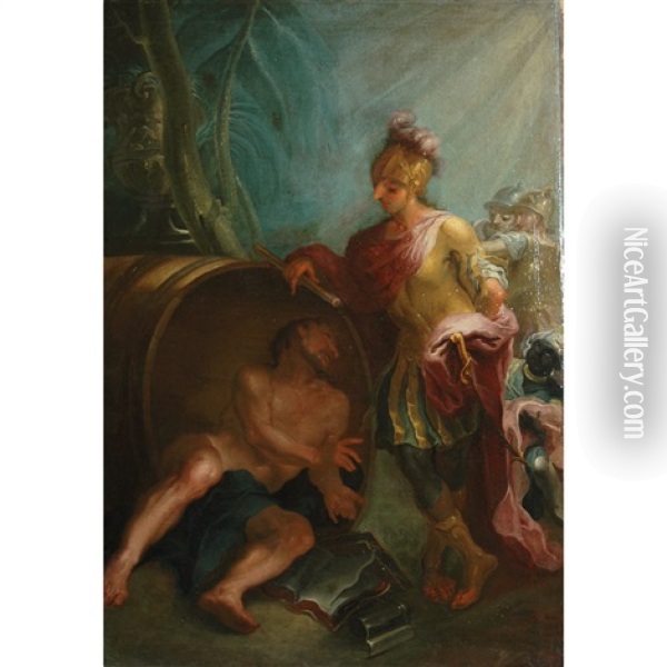 Alexander And Diogenes Oil Painting - Francesco Salvator Fontebasso
