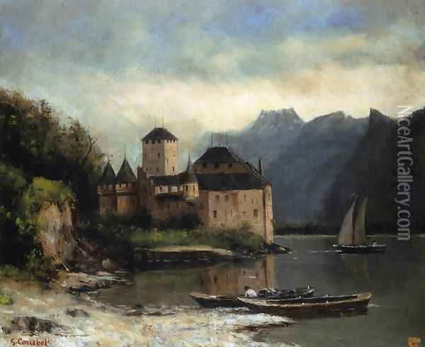 View of the Chateau de Chillon Oil Painting - Gustave Courbet