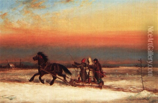 Winter Traverse Oil Painting - Cornelius David Krieghoff