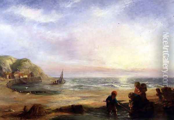 The Shrimpers Oil Painting - William Collins
