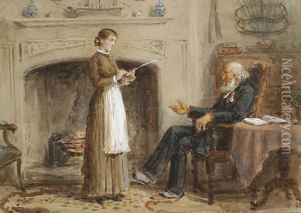 Filling His Pipe Oil Painting - George Goodwin Kilburne