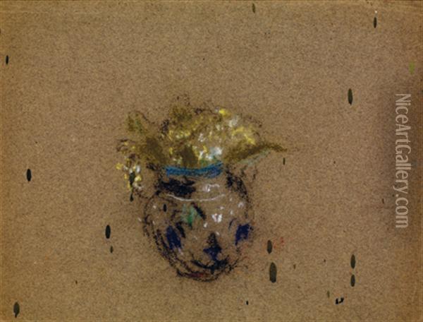 Pot De Fleurs Oil Painting - Jean-Edouard Vuillard
