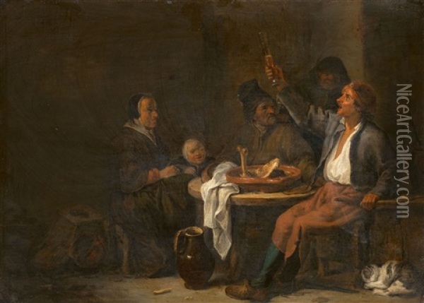 The Peasant Meal Oil Painting - Cornelis Saftleven