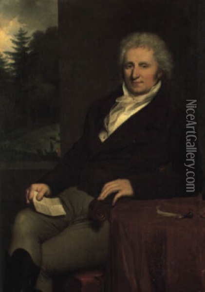 Portrait Of Baron Philippe Francois Didier Usquin Oil Painting - Anne-Louis Girodet de Roucy-Trioson
