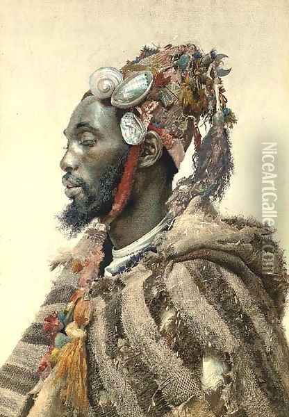 Moor in a headdress Oil Painting - Jose Tapiro Y Baro