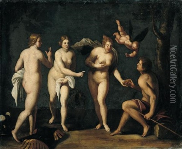 The Judgement Of Paris Oil Painting - Felice Brusasorci