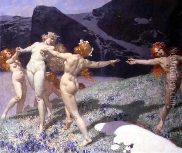 The Dance of the Nymphs Oil Painting - Alexander Rothug