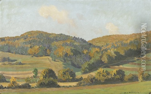 Milde Herbstsonne Oil Painting - Hans Richard Von Volkmann