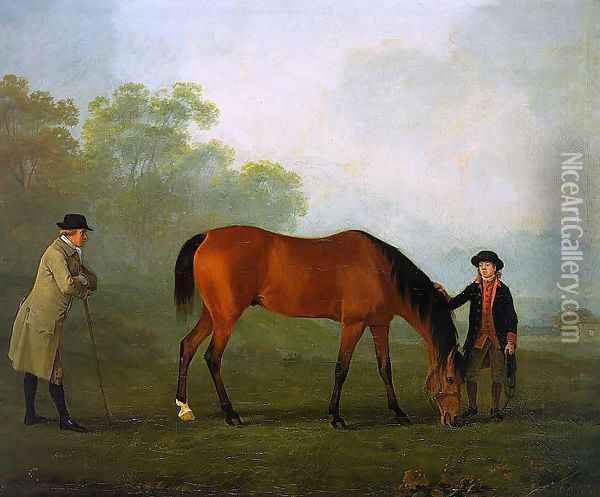 Furiband with his Owner Sir Harry Harpur and a Groom 1774 Oil Painting - Sawrey Gilpin