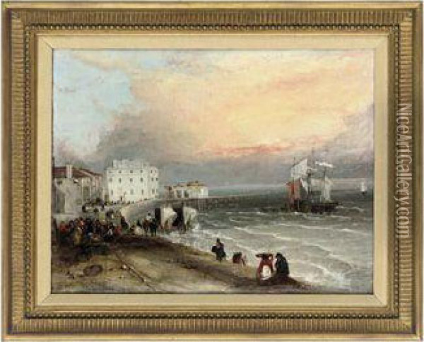 A View Of The Isle Of Wight Oil Painting - Richard Parkes Bonington