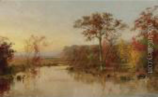 On The Susquehanna Oil Painting - Jasper Francis Cropsey