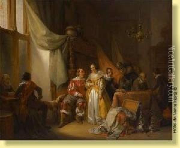 Les Preparatifs Du Mariage Dans Un Cabinet Oil Painting - Jan Wandelaar