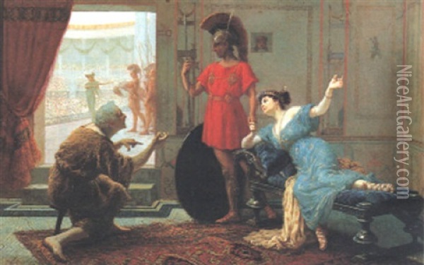 Scena Dell'antica Roma Oil Painting - Ettore Forti
