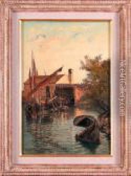 Zatoka Rybacka Oil Painting - Friedrich Ernst Morgenstern