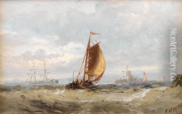 Dutch Boat On The Maas, Holland Oil Painting - Edwin Hayes