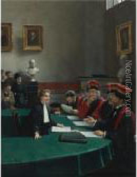 The Doctoral Jury Oil Painting - Jean-Georges Beraud