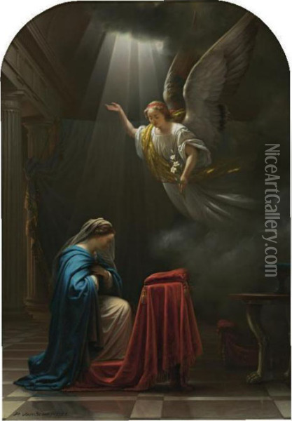 The Annunciation Oil Painting - Petrus van Schendel