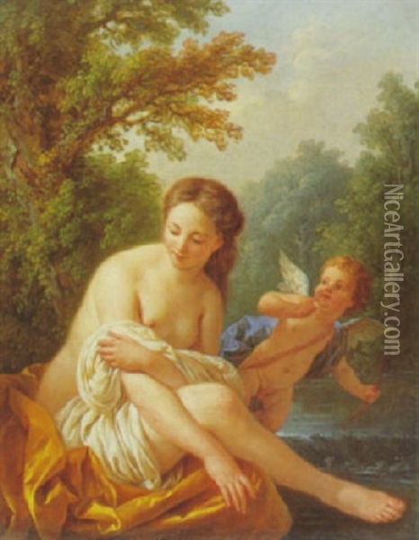 Landschaft Mit Venus Und Amor Oil Painting - Louis Jean Francois Lagrenee