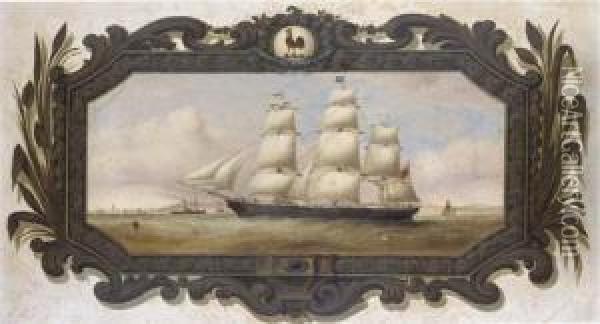 A Belfast Colonial Clipper, Possibly The Slieve Donard, Approaching Liverpool Oil Painting - Duncan Mcfarlane