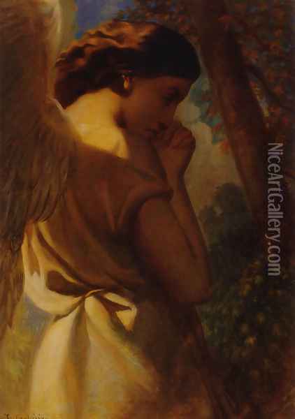 The Angel Oil Painting - Theodore Chasseriau