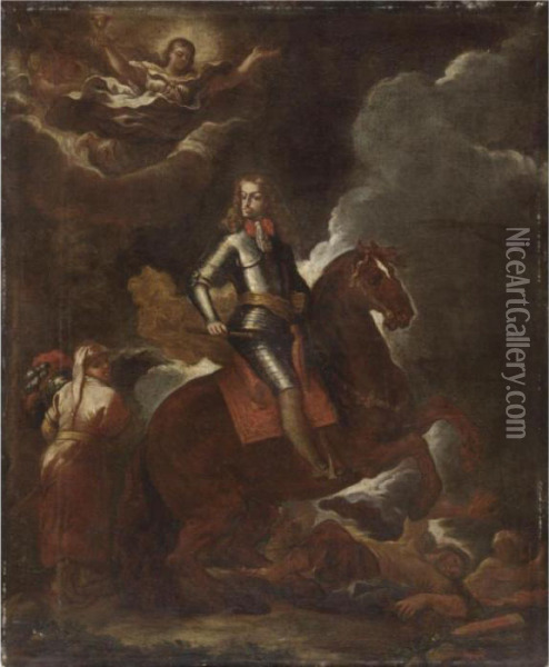Ritratto Di Filippo Iv A Cavallo Oil Painting - Francesco Solimena