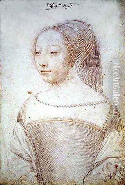 Louise de Clermont-Tallard (c.1518-c.1596) Duchess of Uzes, c.1535 Oil Painting - (studio of) Clouet