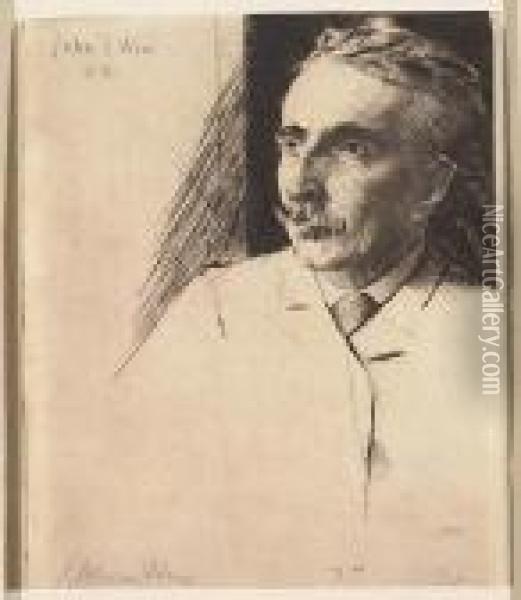Portrait Of John F. Weir<</b> Oil Painting - Julian Alden Weir