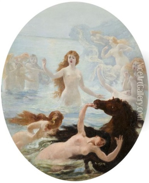Concert De Nereides Oil Painting - Adolphe Lalire LaLyre