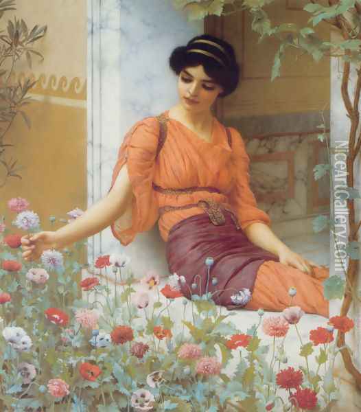 Summer Flowers Oil Painting - John William Godward