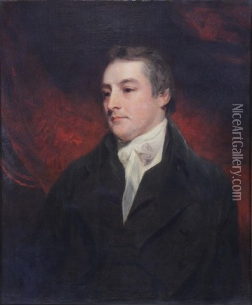 Portrait Of W. James Oil Painting - Sir John Hoppner