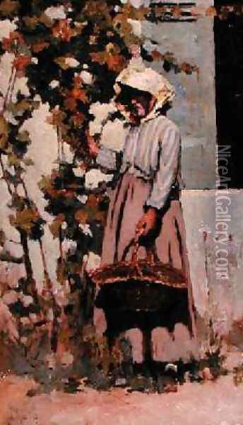 La Paysanne a Grez Oil Painting - Arthur Melville