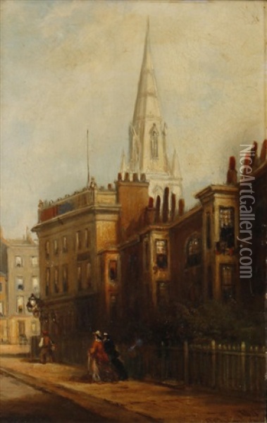 Hercules Buildings, Lambeth Oil Painting - George William Crawford Chambers