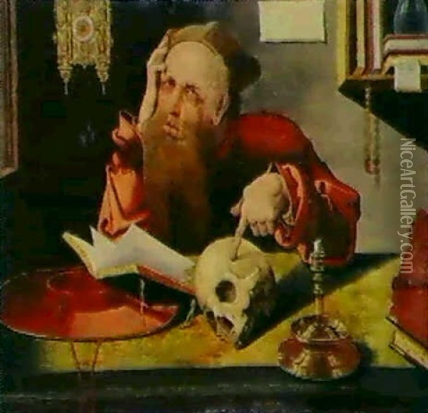 Der Hl. Hieronymus Oil Painting - Quentin Massys the Elder