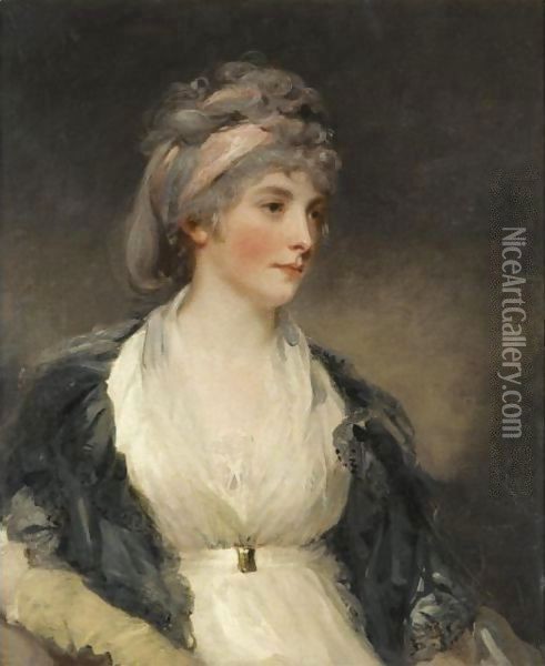 Portrait Of Harriet Brouncker Of Boveridge, Dorset Oil Painting - John Hoppner