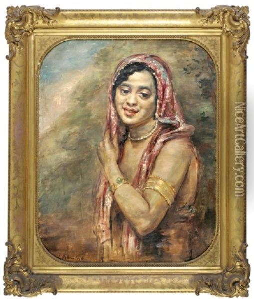 Young Woman Oil Painting - Roman Kramsztyk