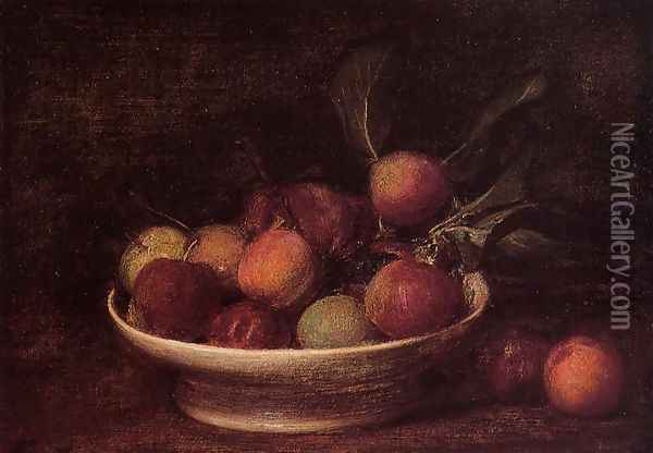 Plums and Peaches Oil Painting - Ignace Henri Jean Fantin-Latour