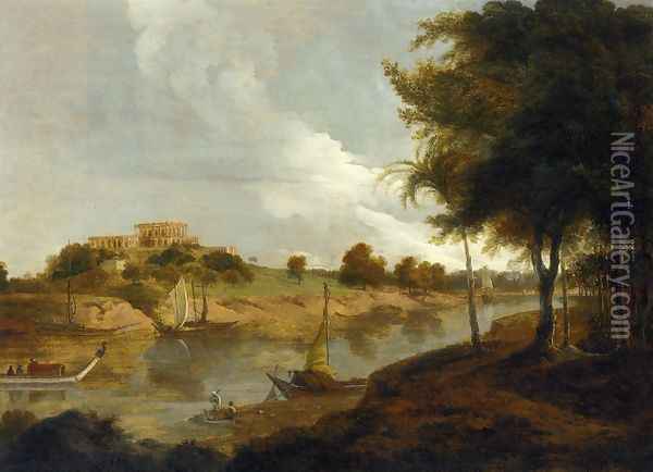 Hill House, Former Residence of Agustus Cleveland at Bhagalpore Oil Painting - Thomas Daniell