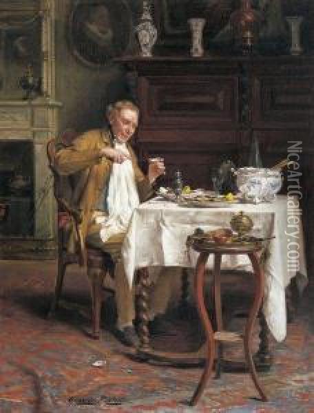 Le Mangeur D'huitres Oil Painting - Gerard Portielje