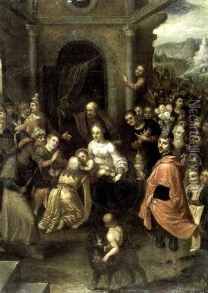 L'adoration Des Mages Oil Painting - Cornelis de Baellieur the Elder