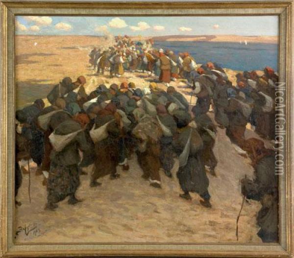 The Pilgrimage Oil Painting - Viktor Ivanovich Zarubin
