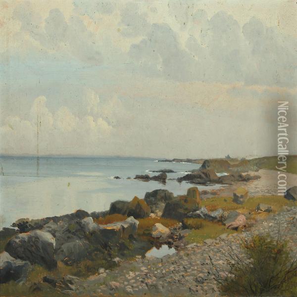 Danish Coastal Scenery Oil Painting - Peter Johan Schou