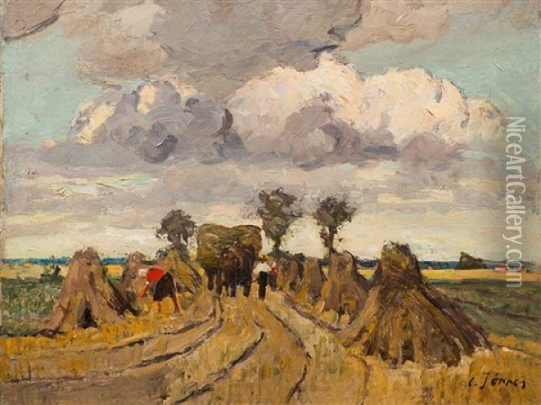 Harvest, Worpswede Oil Painting - Carl Joerres