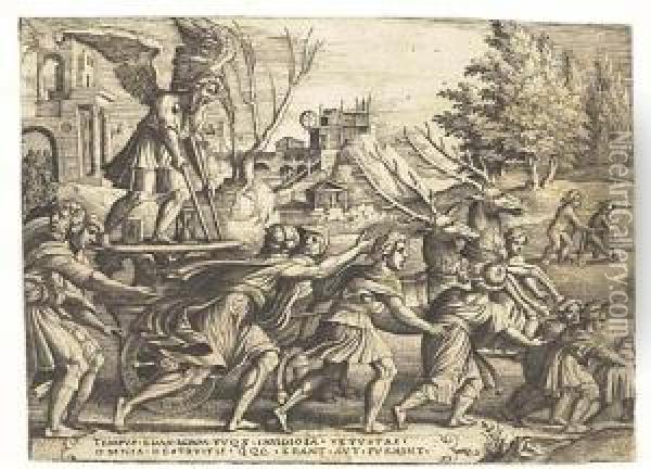 The Triumph Of Time<</b> Oil Painting - Georg Pencz